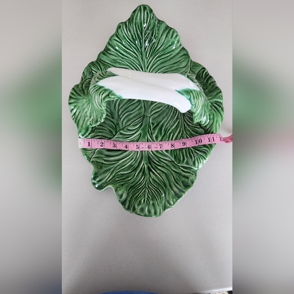 VNTG Majolica Late 20th Century Bordallo Pinheiro Cabbageware Serving Platter. - Picture 4 of 10